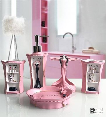 Набор аксессуаров в ванную Lady Pink розовый 3136 фото