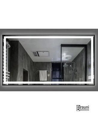 Зеркало Dusel DE-M0061S1 Silver 65х80 см с часами и Bluetooth 5137 фото