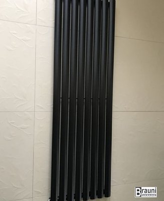 Дизайнерский вертикальный радиатор отопления TM ARTTIDESIGN «Rimini 8/1500» Цвет чёрный матовый 5471 фото