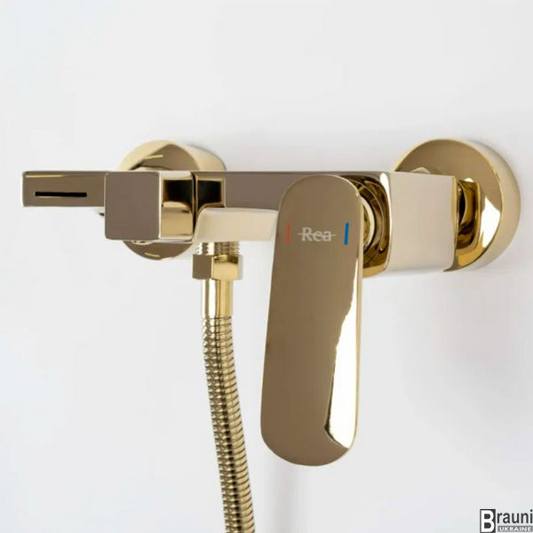 Смеситель для ванны BERG Gold золотой каскадный REA-B2043 фото