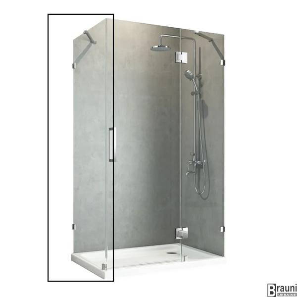 Бічна стінка для кабіни Koer SR SW04-90x200-TR-01 прозоре скло Easy Clean 10мм, хром (KR5390) KR5390 фото