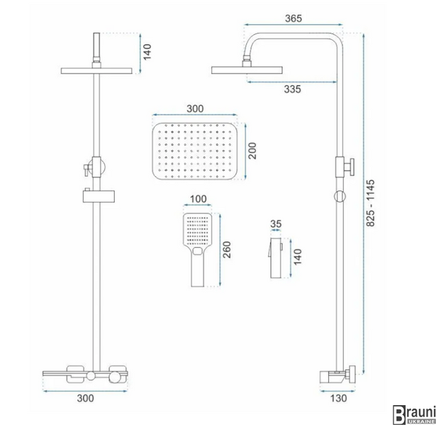 Душова колона HELIX CHROM хром з каскадним виливом REA-P6620 фото