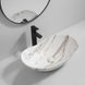 Умывальник (раковина) накладной WAVE-0105 MARBLE 62х36, белый мрамор MP6559 фото 6