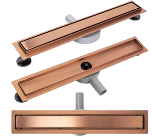 Трап для душу REA PURE NEO BRUSHED COPPER 80 см. REA-G8022 фото