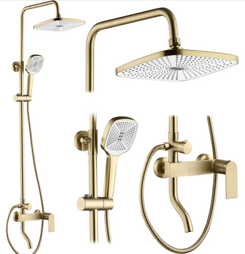 Душевая колона REA STORM 2.0 BRUSHED GOLD с изливом REA-P9535 фото
