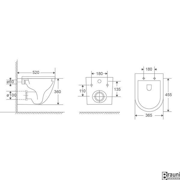 Унітаз підвісний Mixxus Premium ELLIPSE-0303-T3 BLACK 520х365х360mm, система змиву TORNADO 3.0 (MP6591) MP6591 фото
