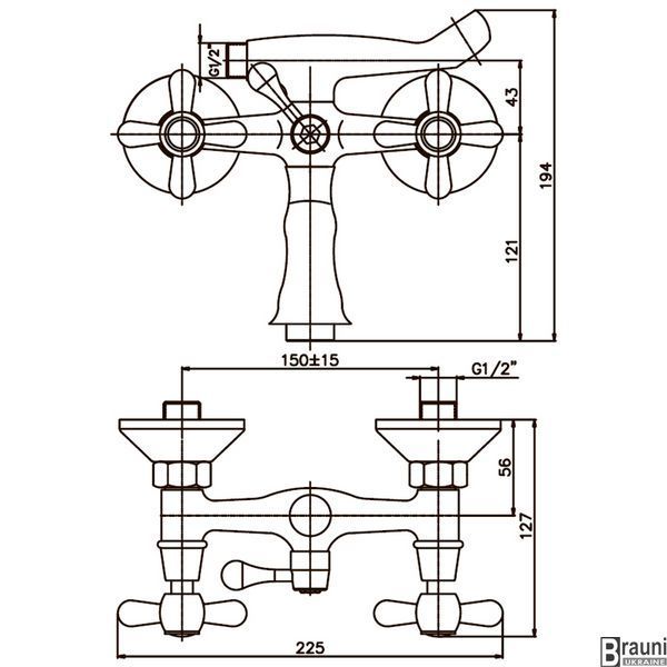 Смеситель для ванны Haiba Dominox 142 матовый (HB0066) HB0066 фото