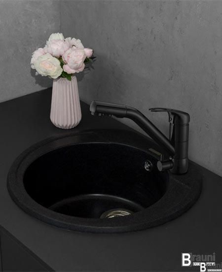 Кухонна мийка Tuluza MK913001 чорна, 53*49 см 0000045 фото