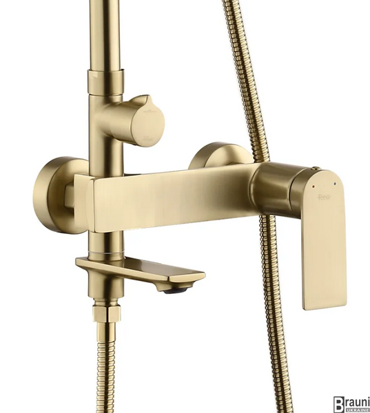 Душова колона REA STORM BRUSHED GOLD з виливом REA-P9536 фото