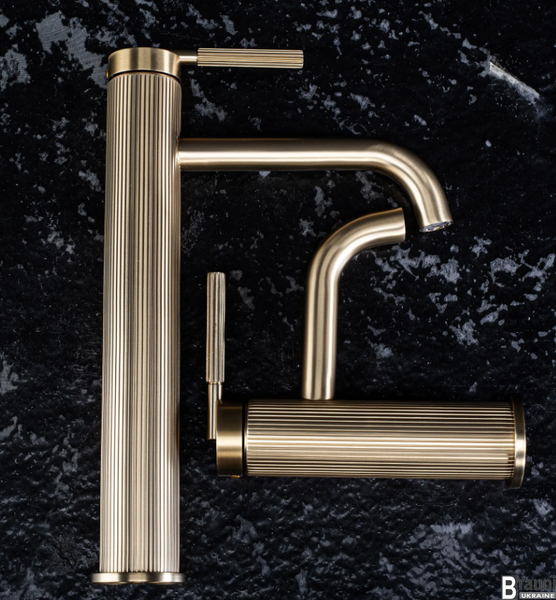 Змішувач для раковини (умивальника) REA ARGON BRUSHED GOLD низький REA-B7801 фото