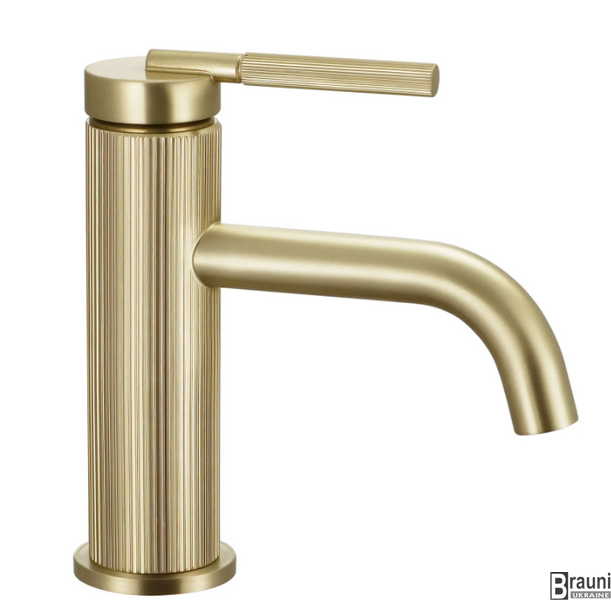 Змішувач для раковини (умивальника) REA ARGON BRUSHED GOLD низький REA-B7801 фото