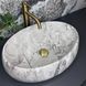 Умывальник (раковина) овальный 46х33 VENETO STONE GLOSSY накладной VBI-012814 фото 1