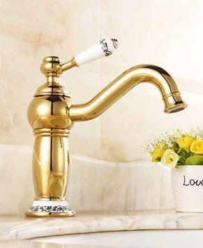 Змішувач для умивальника 0169 Deco Gold золото 1805 фото