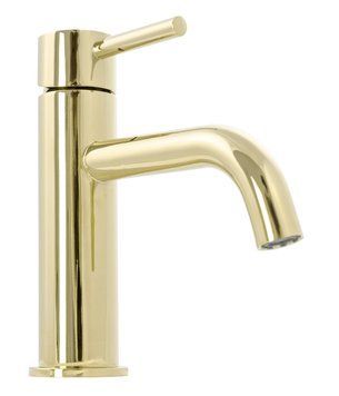 Смеситель для раковины (умывальника) REA LUNGO LIGHT GOLD LOW золотой низкий REA-B4520 фото