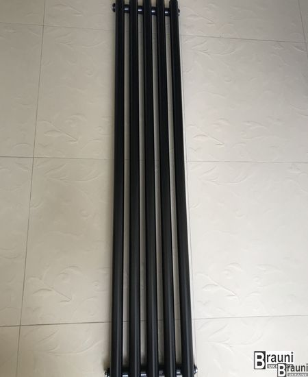 Вертикальный дизайнерский радиатор отопления ТМ ARTTIDESIGN Matera 5/1800 чёрный матовый 5535 фото