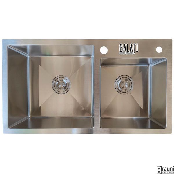 Кухонна мийка Arta U-700D нержавіюча сталь, 75*41 см RO43423 фото