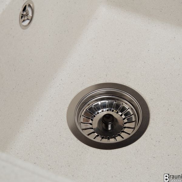 Кухонна мийка Cerand Biela 58х47 біла з крилом для посуду RO43455 фото