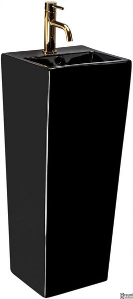 Умивальник (раковина)  KAMILA BLACK 32х33 підлоговий чорний REA-U5644 фото