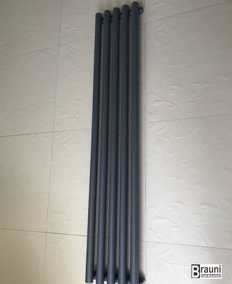 Вертикальний дизайнерський радіатор опалення TM ARTTIDESIGN Matera 5/1800 сірий матовий 5536 фото
