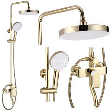 Душова колона REA BLOOM GOLD WHITE з виливом * REA-P9529 фото