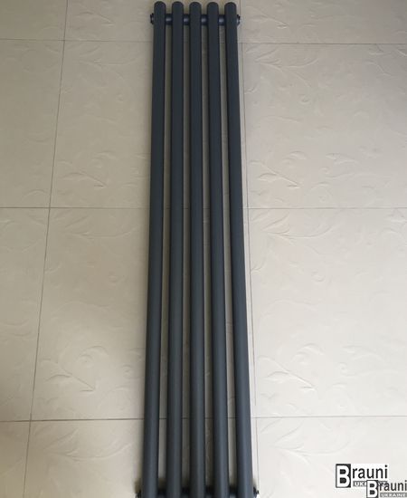 Вертикальный дизайнерский радиатор отопления TM ARTTIDESIGN Matera 5/1800 серый матовый 5536 фото