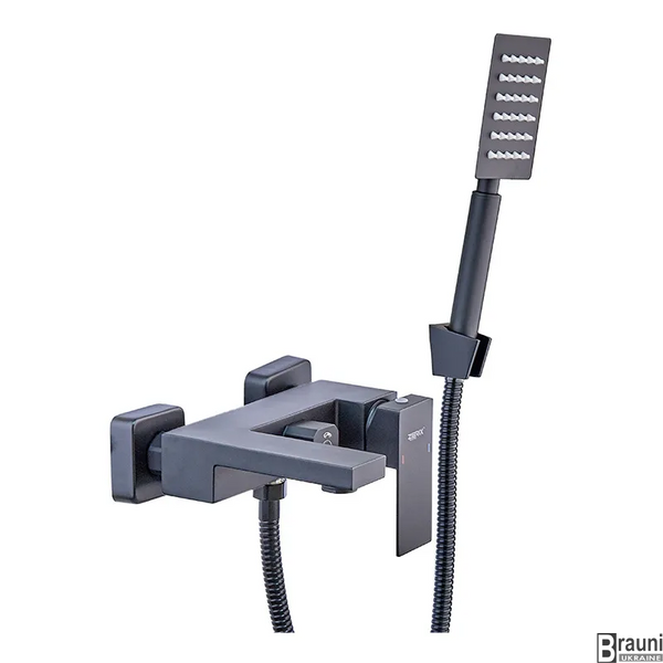 Змішувач для ванни Zerix KUB-008 (Euro) Black з нерж. сталі SUS304 (кол. чорний) (ZX4851) ZX4851 фото