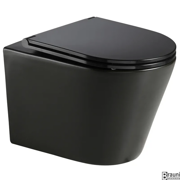 Підвісний унітаз Mixxus Premium BEVEL-0301-T3 BLACK 515х355х365mm, система змиву TORNADO 3.0 (MP659) MP6595 фото
