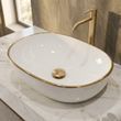 Умивальник раковина накладна 60х40 ELLIPSE-0105 EDGE GOLD біла з золотом