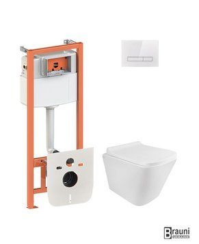 Набір інсталяція 4 в 1 з панеллю змиву Nest + унітаз QT1733052ERW 5970 фото