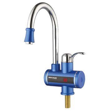 Проточный кран водонагреватель MIXXUS Electra 240-E Blue электрический для кухни с индикатором температуры MI2747 фото