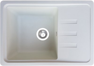 Кухонна мийка Trei Biela 62х42 біла з крилом для сушки посуду RO44646 фото