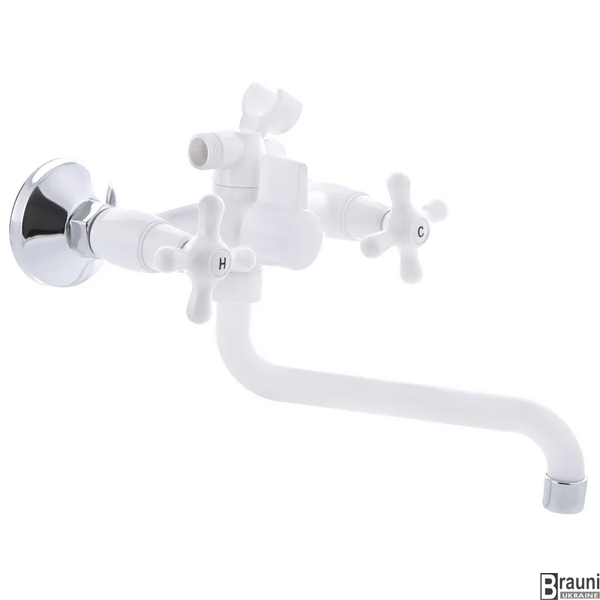 Змішувач для ванни Plamix Amax-142 Білий (без шланга і лійки) (PM0585) PM0585 фото