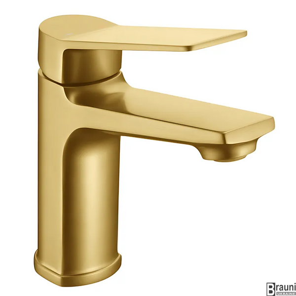 Змішувач для умивальника (раковини) Wilson 001 Brushed Gold, матове золото MI7128 фото