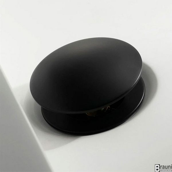 Сифон для умивальника раковини з донним клапаном з переливом, чорний 8054 фото