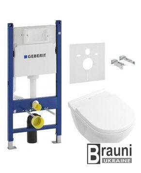Комплект: унитаз подвесной O.NOVO DirectFlush 5660HR01 с сид. soft-close + Geberit Duofix 458.126.00.1 4956 фото