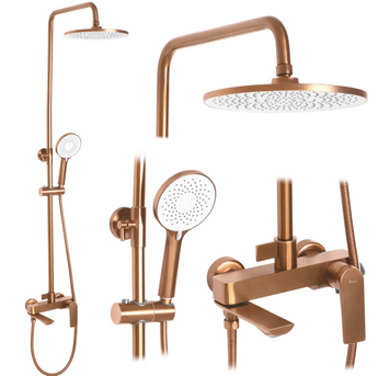 Душевая колона REA AVALON BRUSHED COPPER с изливом REA-P2418 фото