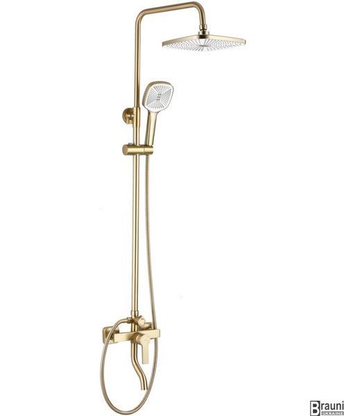 Душова колона REA ARGUS BRUSHED GOLD золотий матовий з виливом REA-P7841 фото