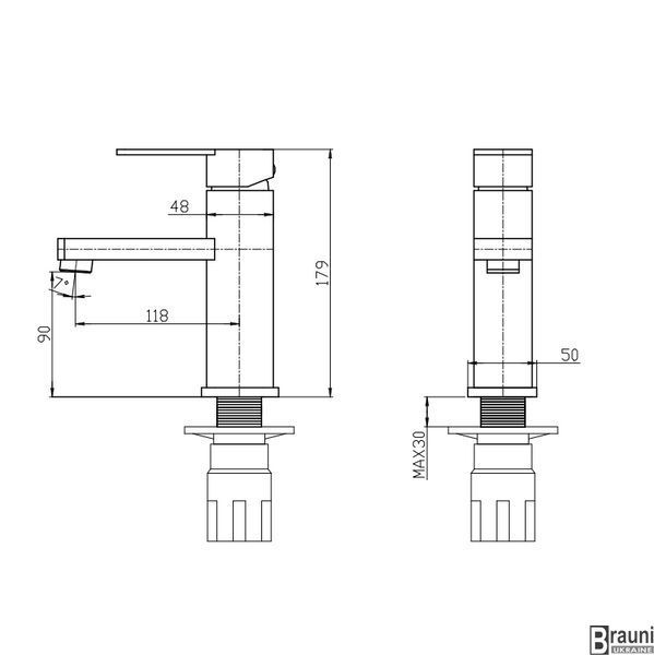 Змішувач для умивальника Mixxus Relax 001 (Nut) (MI6248) MI6248 фото