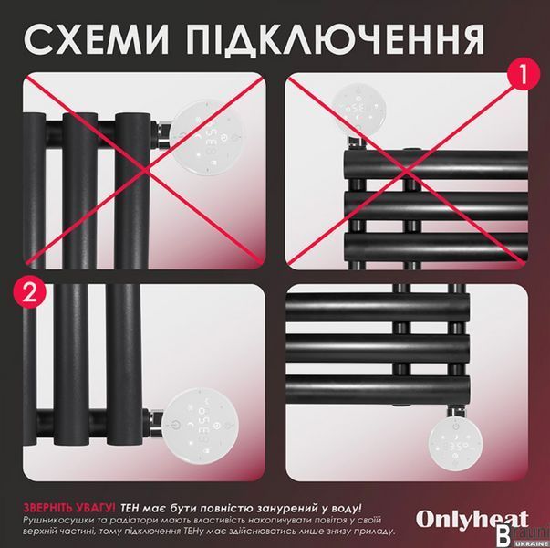 Тен для полотенцесушителяOnlyheat Ivory White Pro Wi-Fi 0.6 кВт белый скрытий 23021 фото