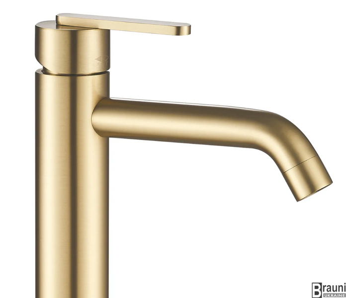 Змішувач для раковини (умивальника) REA ONTARIO BRUSHED GOLD високий REA-B5509 фото