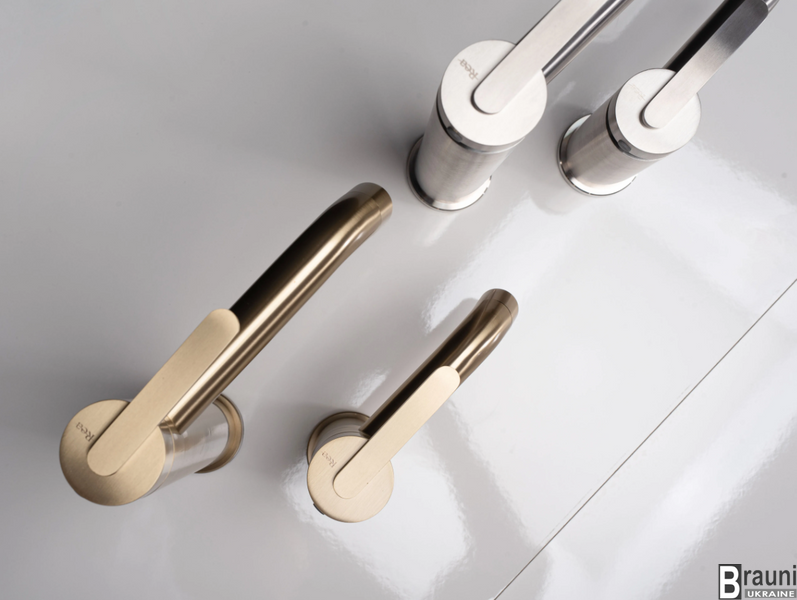 Змішувач для раковини (умивальника) REA ONTARIO BRUSHED GOLD високий REA-B5509 фото