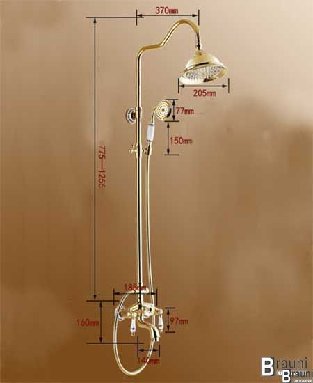 Душевая система (колонна) со смесителем для ванны Deco C11 Gold золото 2009 фото