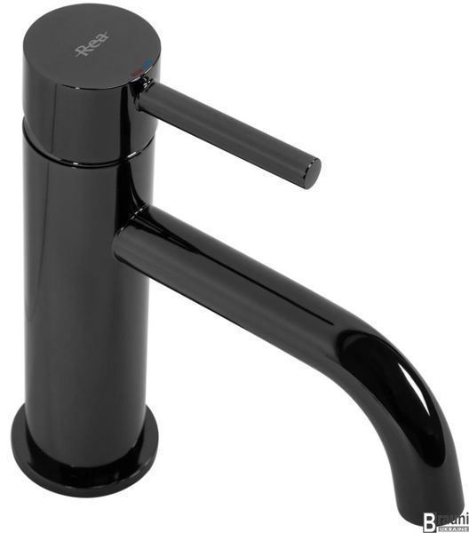 Смеситель для раковины (умывальника) REA LUNGO BLACK GLOSSY черный низкий * REA-B0661 фото