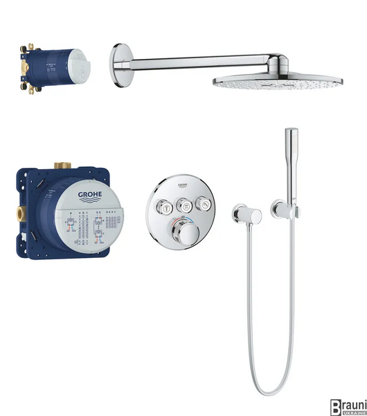 Душова система прихованого монтажу з термостатом Grohe Grohtherm SmartControl (34705000) 34705000 фото