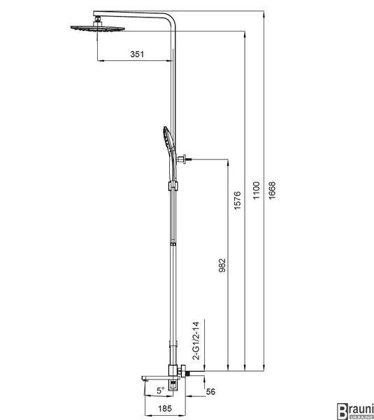 Душевая колонна со смесителем Koer KB-56009-05 (Цвет черный) (KR3507) KR3507 фото
