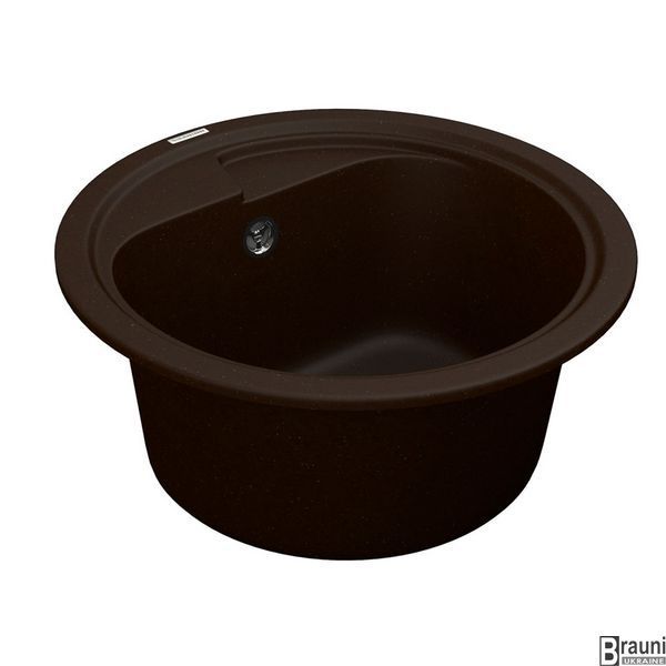 Кухонная мойка 44х44 Polo PMR 01.44 Chocolate + сифон, коричневая PMR 01.44 Chocolate фото