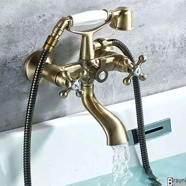 Латунний змішувач для ванни під старовину під бронзу ціна в Україні