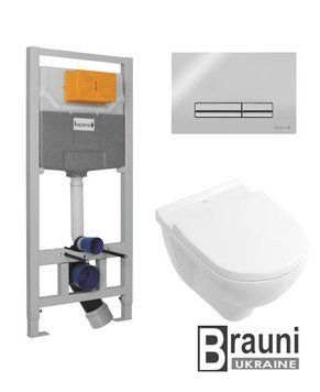 Комплект: унітаз підвісний O.NOVO DirectFlush 5660HR01, soft-close, IMPRESE інсталяція 3в1 4958 фото