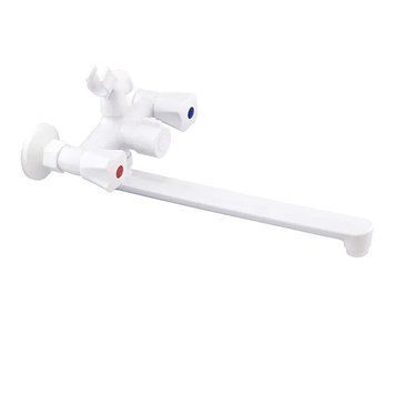 Смеситель для ванны Plamix Omega-140 Euro White (без шланга и лейки) (PM0648) PM0648 фото