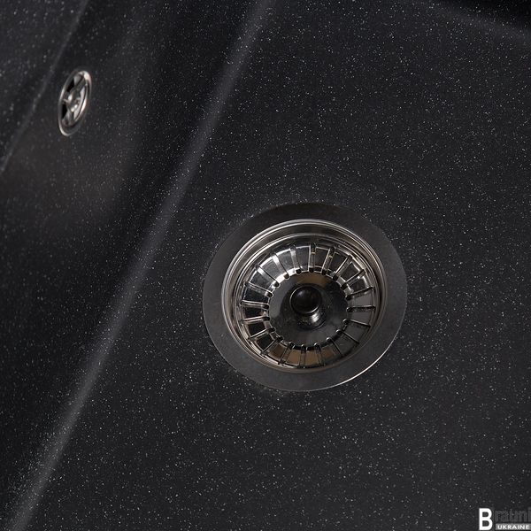 Кухонна мийка Jorum Antracit 65х51 чорна з крилом  RO43458 фото